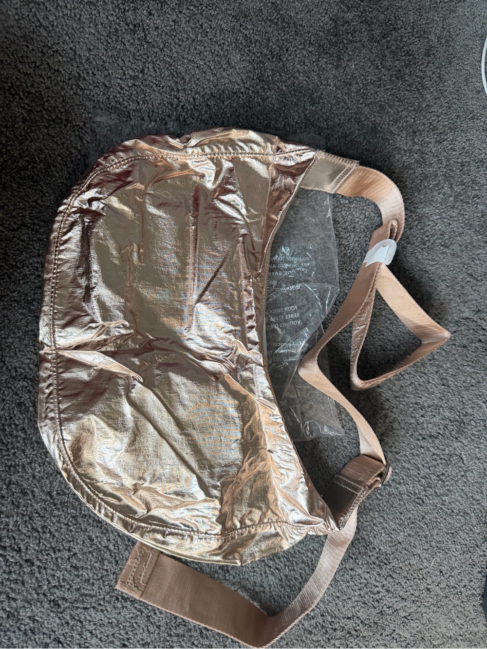 NWT Baggu Rose Gold Crescent Bag